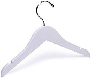 Baby White Top Wooden Hangers, Box of 50,11 inch, for Sizes 0 to 3T