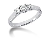 0.45CTW Trellis Three Stone Diamond Ring in 14k White Gold
