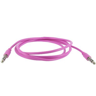 Empire 40-Inch 3.5mm Male to Male Stereo Auxiliary Cable - Hot Pink