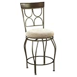 Cafe Langley Swivel Counter Stool in Bronze and Dark Cherry