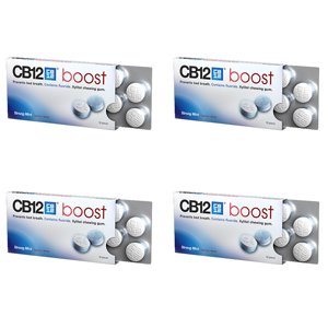 CB12 Boost Sugar Free Gum - Strong Mint (4 x Packs)