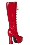 PATENT LEATHER KNEE HIGH PLATFORM GOGO GAGA BOOTS RED M