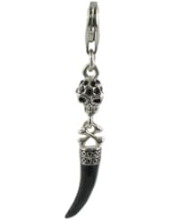 Oscaro Charms 925 Sterling Silver Black Fang Click-on Charm Lobster Clasp for Thomas Sabo Style Bracelets and Necklace