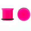 Solid Neon Pink Single Flare Acrylic Plugs with O Ring - Size: 4G (Sold as pair)