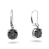 14K White Gold Black Back Earrings