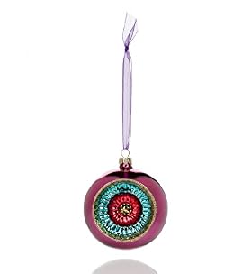 Vintage Style Reflector Glass Christmas Bauble