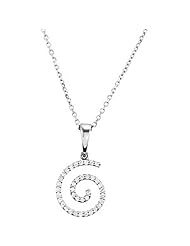 14K White Gold Diamond Spiral Necklace - 0.20 Ct. -- LIFETIME WARRANTY