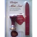 QUILL PEN & INK CERAMIC SEAL STAMP & RED SEALING WAX