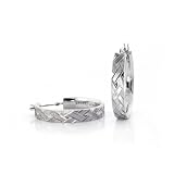 Karat Platinum Basket Weave Hoop Earrings