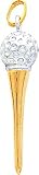 14K Two Tone Gold 3D Golf Tee & Ball Charm Golfing