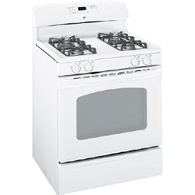 GE JGBP28D 30" standing Gas Range with 4 Sealed Elements, 4.8 cu. ft. Oven, Self Clean