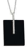 14K White Gold Hand-Crafted Designer Square-Shaped Pendant, Set with Pave Diamonds and One Square Black Onyx Stone, Sliding on a 16'' Cable-Chain Necklace.( GH-Color, SI-Clarity, c.t.t.w.0.06CT).