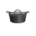Hackman Cast Iron Casserole Dish with Lid, 20cm, Black