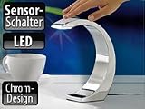 Produkt-Bild: Lunartec 1Watt-LED Design-Tischlampe "Silver Moon" mit Sensorschalter