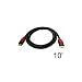 HDMI 10FT Cable: 1.3a Category 2(Full 1080P Capable)(Compatible with Xbox 360 & PS3) w/ Red Molding
