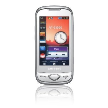 Samsung S5560 Marvel Unlocked Quad-Band GSM Cell Phone with 5 MP Camera, Touch Screen, Wi-Fi, and Bluetooth - International Version with No Warranty (White)