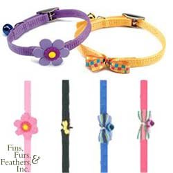 Coastal Pet Sassy Decorative Nylon Cat Safety Collar (Blue Bow, 10 inch L x 3/8 inch W)