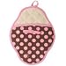 Jessie Steele Pot Mitt, Brown and Pink Polka Dot
