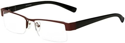 SightLine Proximity Progressive Power Reading Glasses. Cool Looking Unisex Readers- Semi-Rimless Metal Front with Plastic Temples. Computer Reading Glasses for People Who Need 1.50 Magnification.