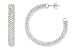 Sterling Silver Beaded Hoop Earrings