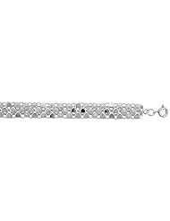 Sterling Silver Charm Bracelet w/ Teeny Flowers and Hearts