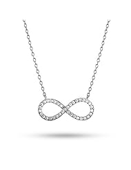Sterling Silver CZ Infinity Necklace