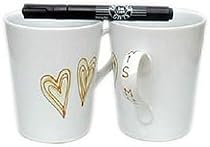 Wedding Gift His/Hers Pair of Mugs (Gold) Signed and Sealed