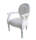 Gift Mark Elegant French Style Children Chair, with a Sold Wood Frame, White/White