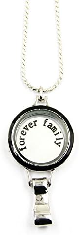 Origami Owl Magnet Enamel Living Lanyard Locket Id Card (Black with Chain)