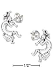STERLING SILVER MINI KOKOPELLI EARRINGS ON POSTS