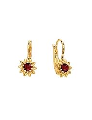 Gabriel & Co. - Childrens Garnet January Birthstone Earrings