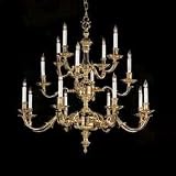 Colonial 36 inch chandelier in Polished Brass
