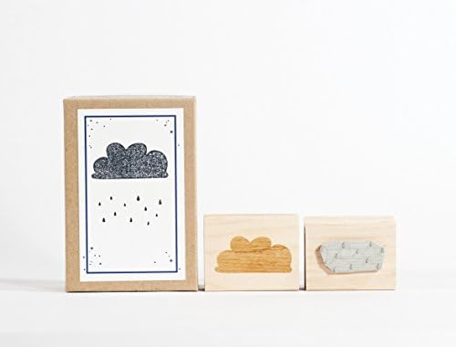 Cloud and Rain Rubber Stamp Set