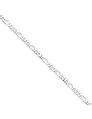 Sterling Silver 22in 3.00mm Figaro Necklace Chain. Metal Wt- 8.14g