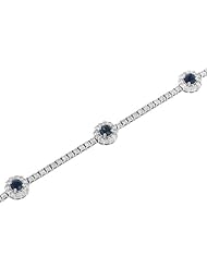 Halo Style Diamond and Sapphire Link Bracelet