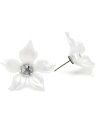 Tarina Tarantino "Iconic" Alpine White Jasmine Flower Post Earrings