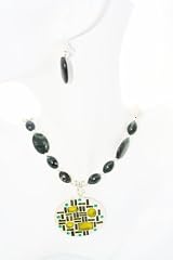 African Jade Necklace and Earrings Set