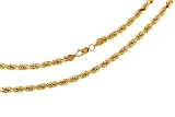 14K Yellow Gold Diamond Cut Rope Necklace