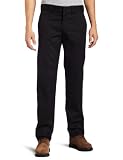 Dickies Mens Slim Straight Fit Work Pant, Black, 38X32