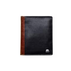 Brown Bear Geldb�rse, Business Portemonnaie Geldbeutel mit 10 Kreditkarten-F�cher, feines Kalbleder schwarz mit braunem Lederdekor, inklusive Brown Bear Schl�sselanh�nger
