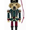 Labrador, yellow Dog Soldier Nut Cracker Ornament