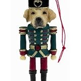 Labrador, yellow Dog Soldier Nut Cracker Ornament