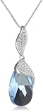 Carnevale Sterling Silver Briolette with Swarovski Elements Pendant Necklace, 18"