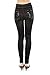 VIRGIN ONLY Women's Denim Jeans Printed Waist Band Seamless Leggings (62 Black, One Size)