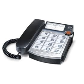jWIN JTP390BLK Big Button Corded Speakerphone with 13 Number Memory (Black)