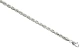 Sterling Silver 5/32 (3.7 mm) Italian Diamond Cut Rope Chain, Nickel Free, 7, 8, 16, 18, 20, 22, 24, 30,