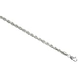 Sterling Silver 5/32" (3.7 mm) Italian Diamond Cut Rope Chain, Nickel Free, 7", 8", 16", 18", 20", 22", 24", 30",