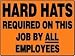 HARD HATS REQUIRED ON THIS JOB BY ALL EMPLOYEES 18" x 24" Adhesive Dura-Vinyl Sign