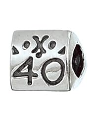 Zable #40 Numbers Occasions Holidays Sterling Silver Charm