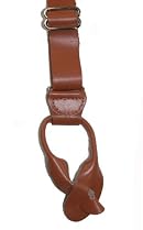 Smooth Leather Button-End Suspenders (Tan)